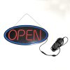 Attraktives LED Offen-Schild - Schwarzes Design mit rotem Text und blauem Kreis. #2