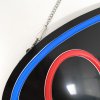Attraktives LED Offen-Schild - Schwarzes Design mit rotem Text und blauem Kreis. #7