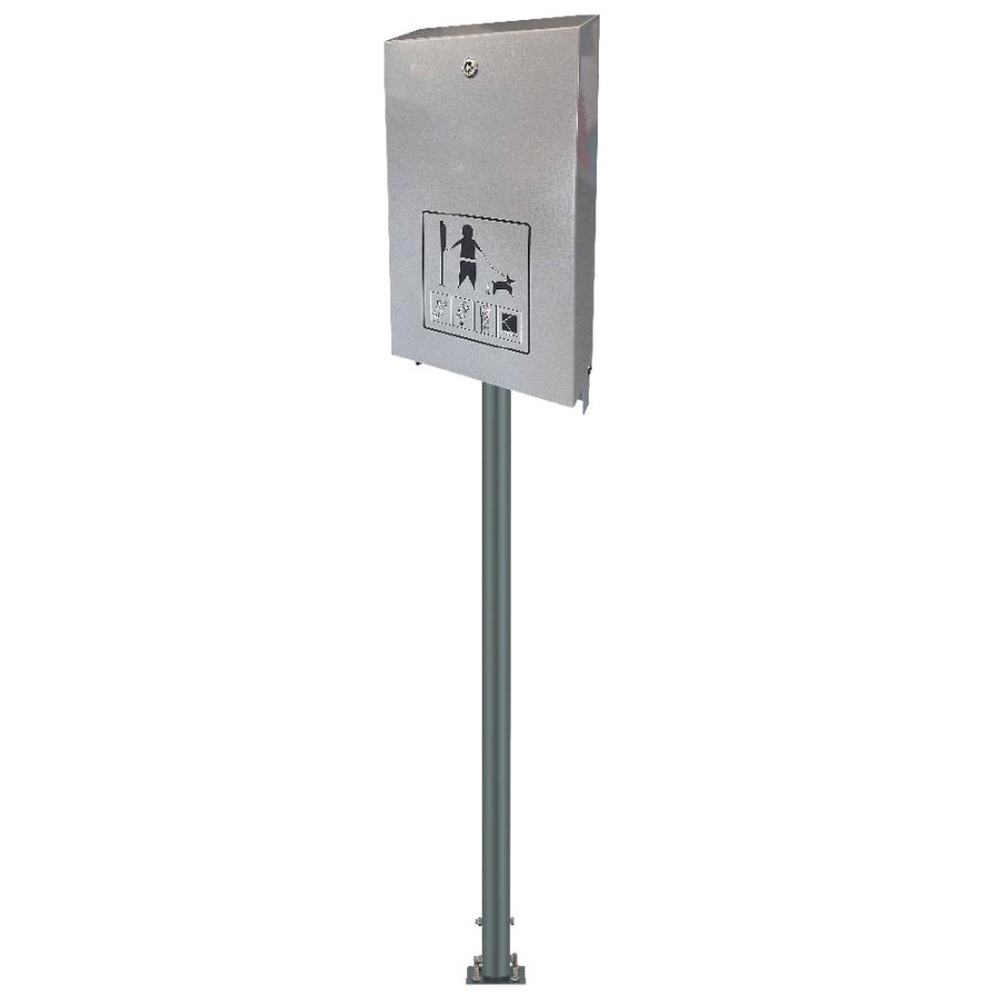 Eco Dispenser, silber, mit Druck, für Hundebeuteln und 145 cm stange #1