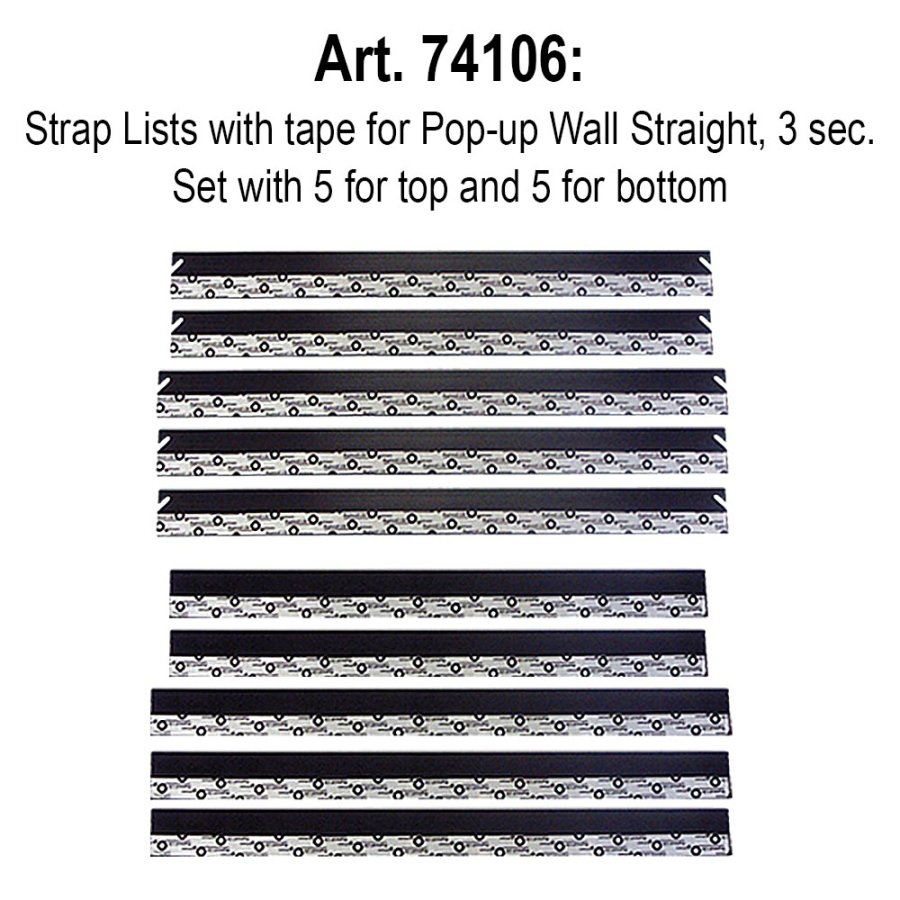 5 obere und 5 untere Riemen Komplettset für POP-UP WALL Straight 3x3 mit Clips