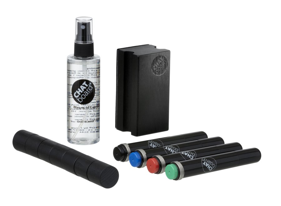 Whiteboard-Zubeh&ouml;rset, CHAT Board Starter Set Woody, Schwarz