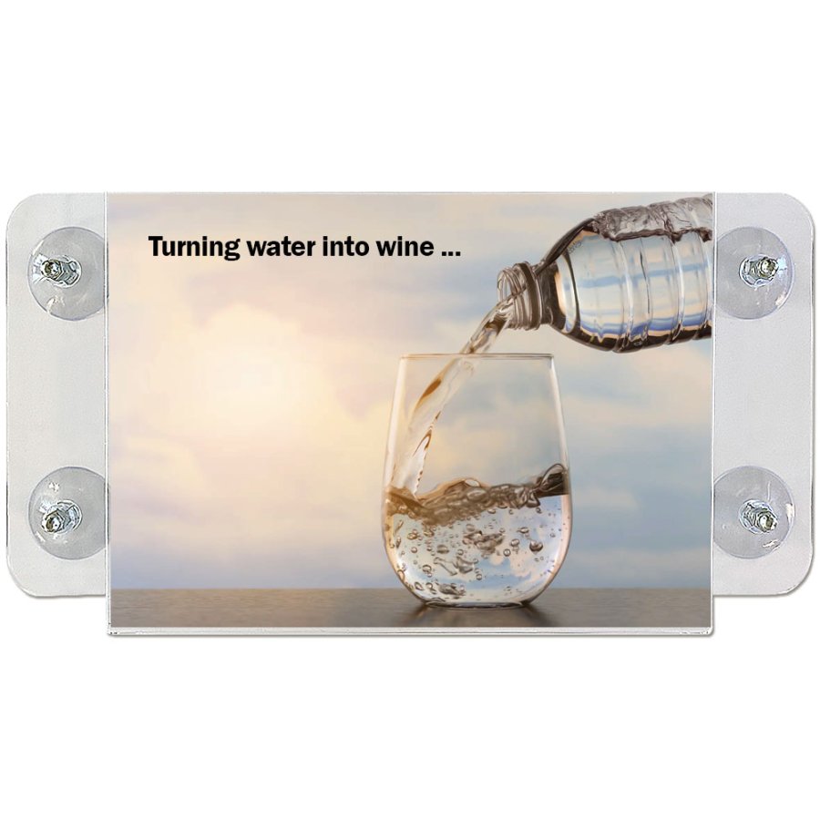 Acrylrahmen mit Saugnapf f&uuml;r Fenster doppelseitig horizontal - A4