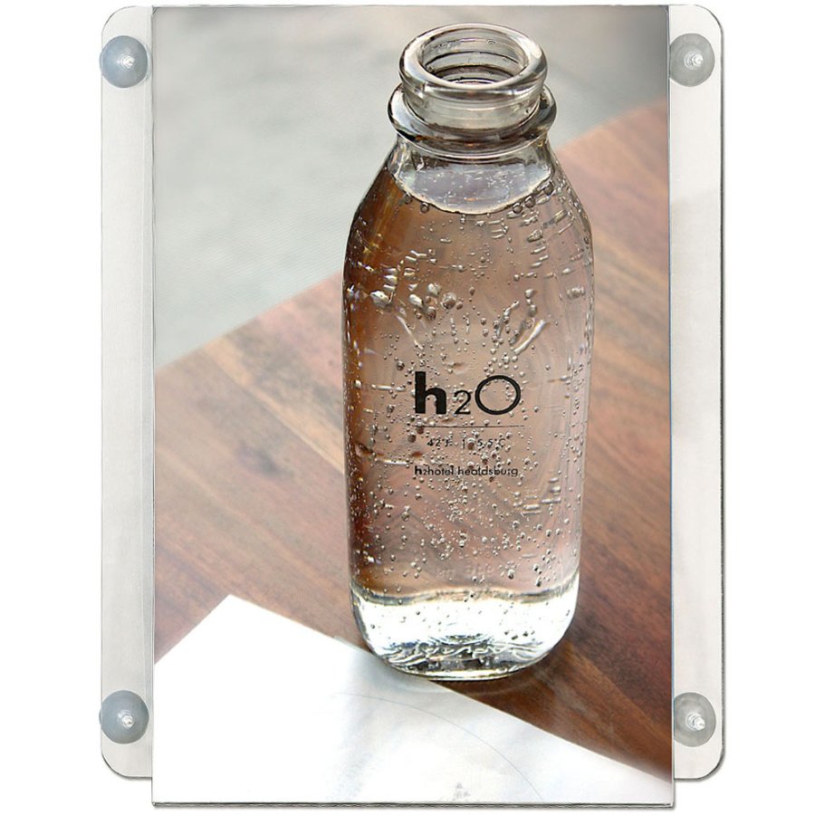 Acrylrahmen mit Saugnapf f&uuml;r Fenster doppelseitig vertikal - A4