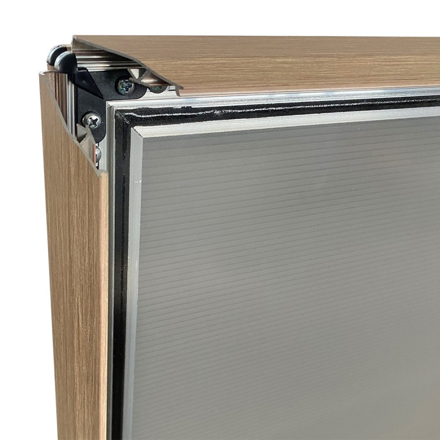 Stilvolles Wind-Pro Wasserbasis Gehwegschild in Grau/Hellholz - A1 Gr&ouml;&szlig;e