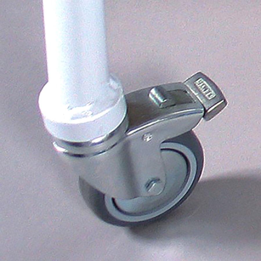 New Gotik Lux Kundenstopper mit Logo schild und Rad - A1 - wei&szlig;