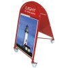 New Gotik Lux Kundenstopper mit Logo schild und Rad - A1 - rot #1