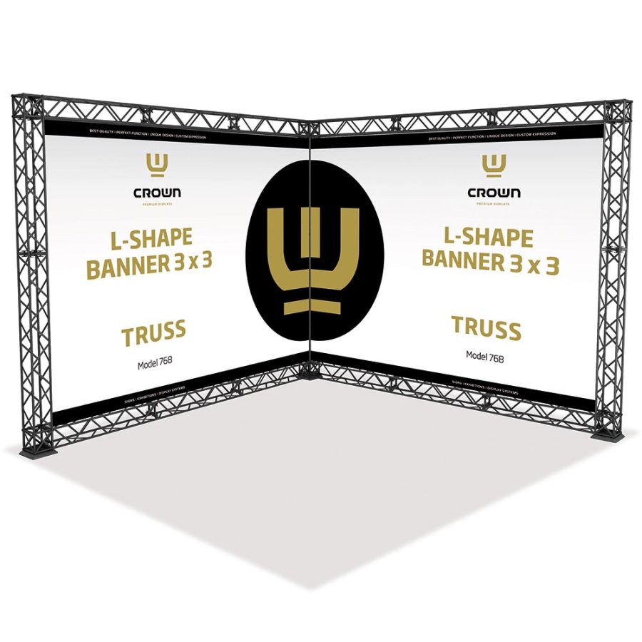 Crown Truss 10 L-Form 3 x 3 m - Schwarz