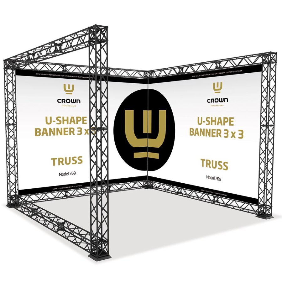 Crown Truss 10 U-Form 3 x 3 m - Schwarz