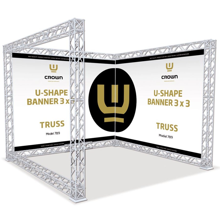 Crown Truss U-Shape 3 x 3 m, 15 x 15 cm, weiss