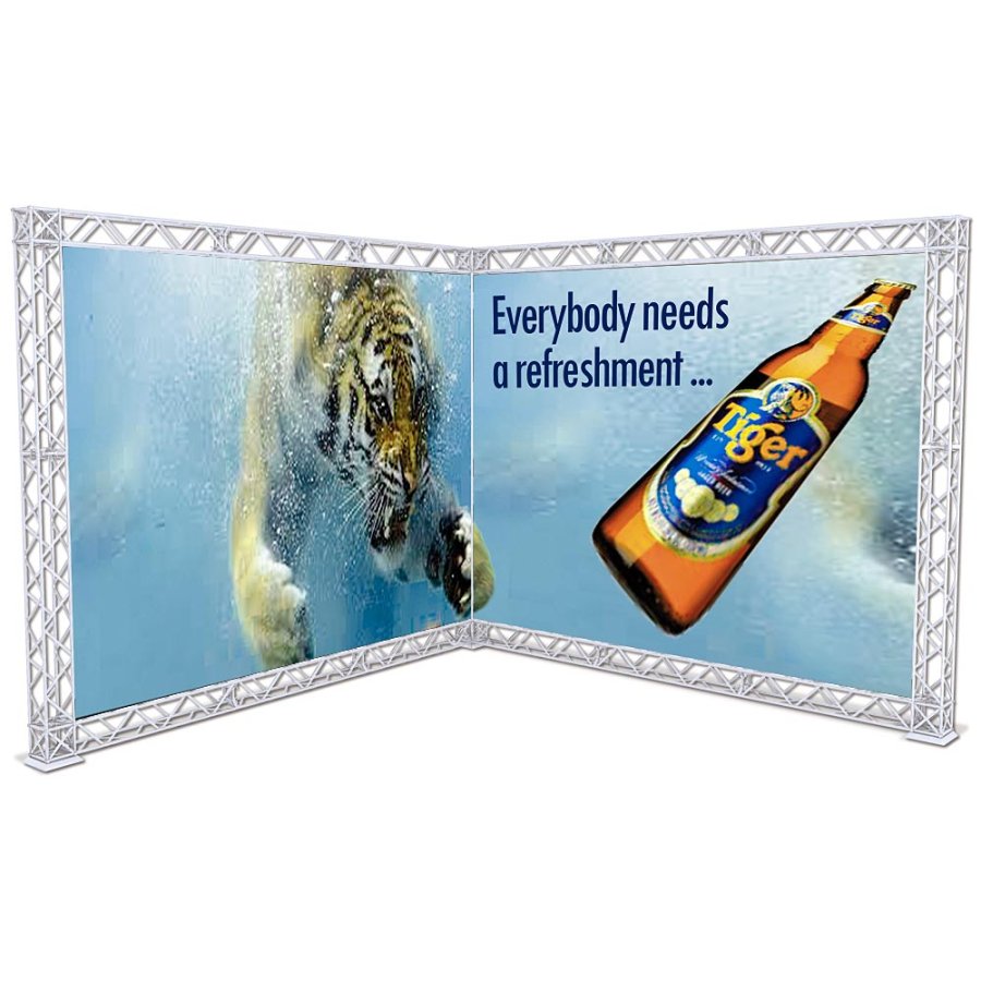 Crown Truss 15 Messewand L-Form 3 x 3 m - schwarz