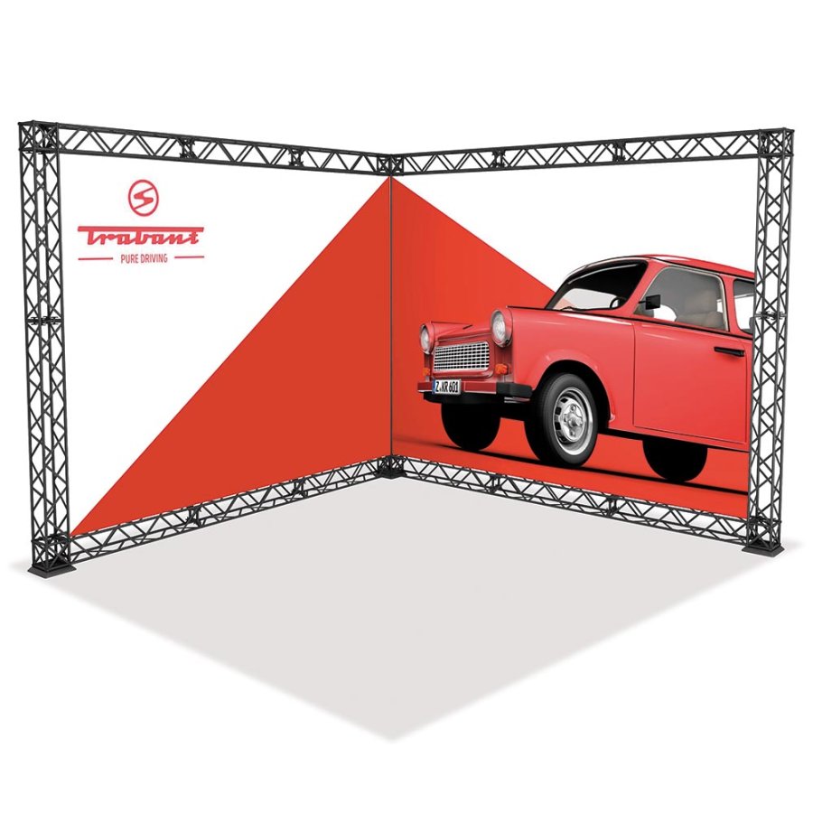 Crown Truss 15 Messewand L-Form 3 x 3 m - schwarz