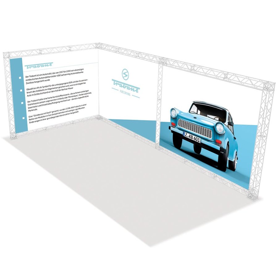 CROWN TRUSS 15 L-shape wall 3 x 3 m, 300 x 600 cm