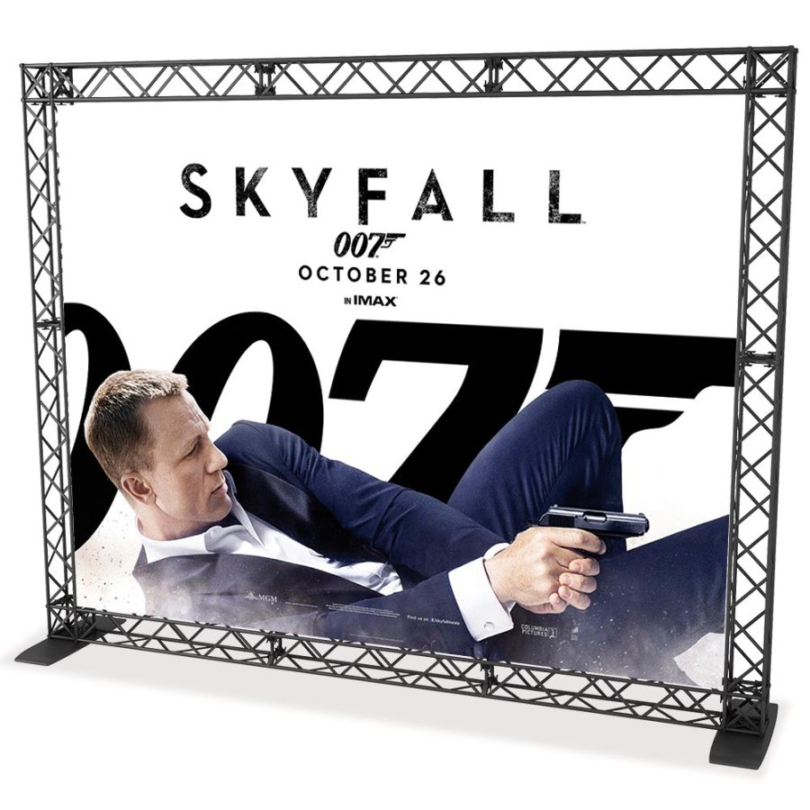 Crown Truss 15 Messewand mit Banner - schwarz