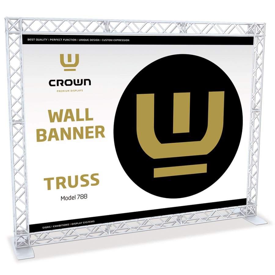 Crown Truss 15 Messewand mit Banner - wei&szlig;