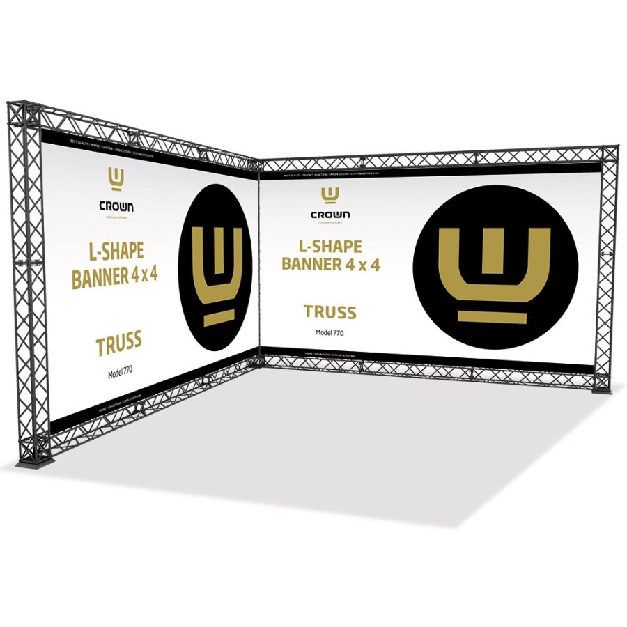 Crown Truss 15 Messewand L-Form 4 x 4 m - schwarz