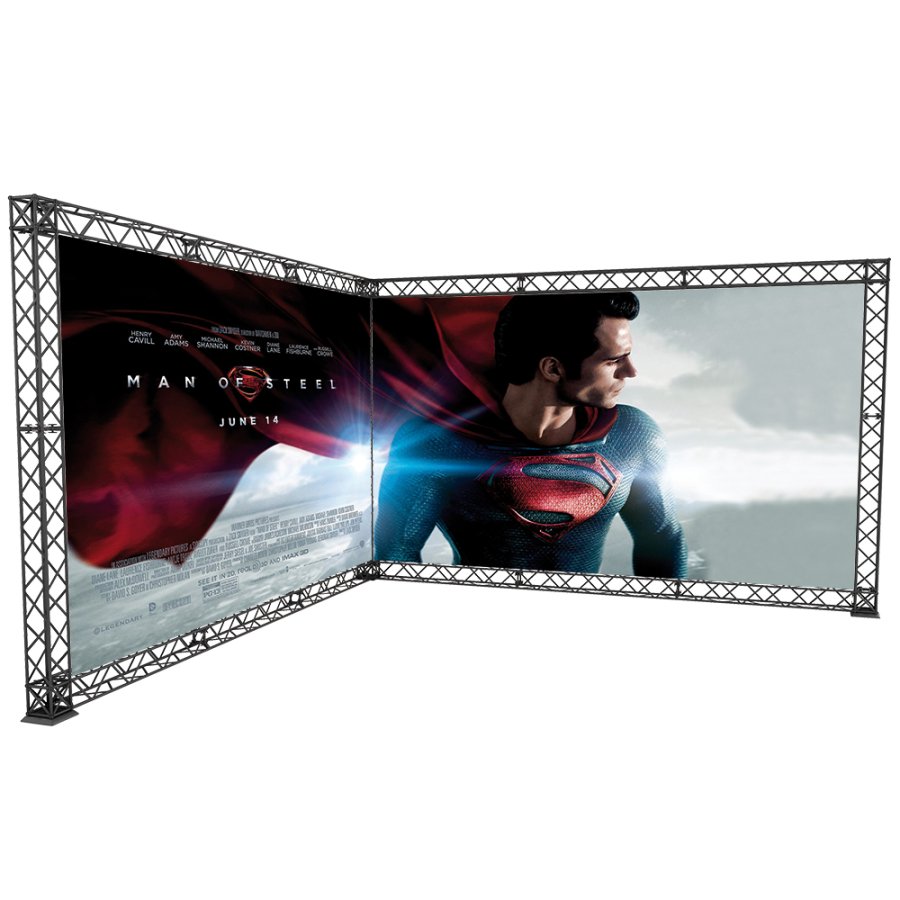 Crown Truss 15 Messewand L-Form 4 x 4 m - schwarz