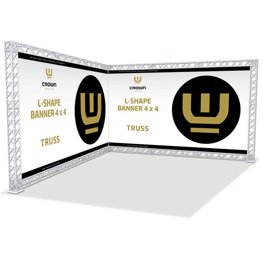 Crown Truss 15 Messewand L-Form 4 x 4 m - wei&szlig;