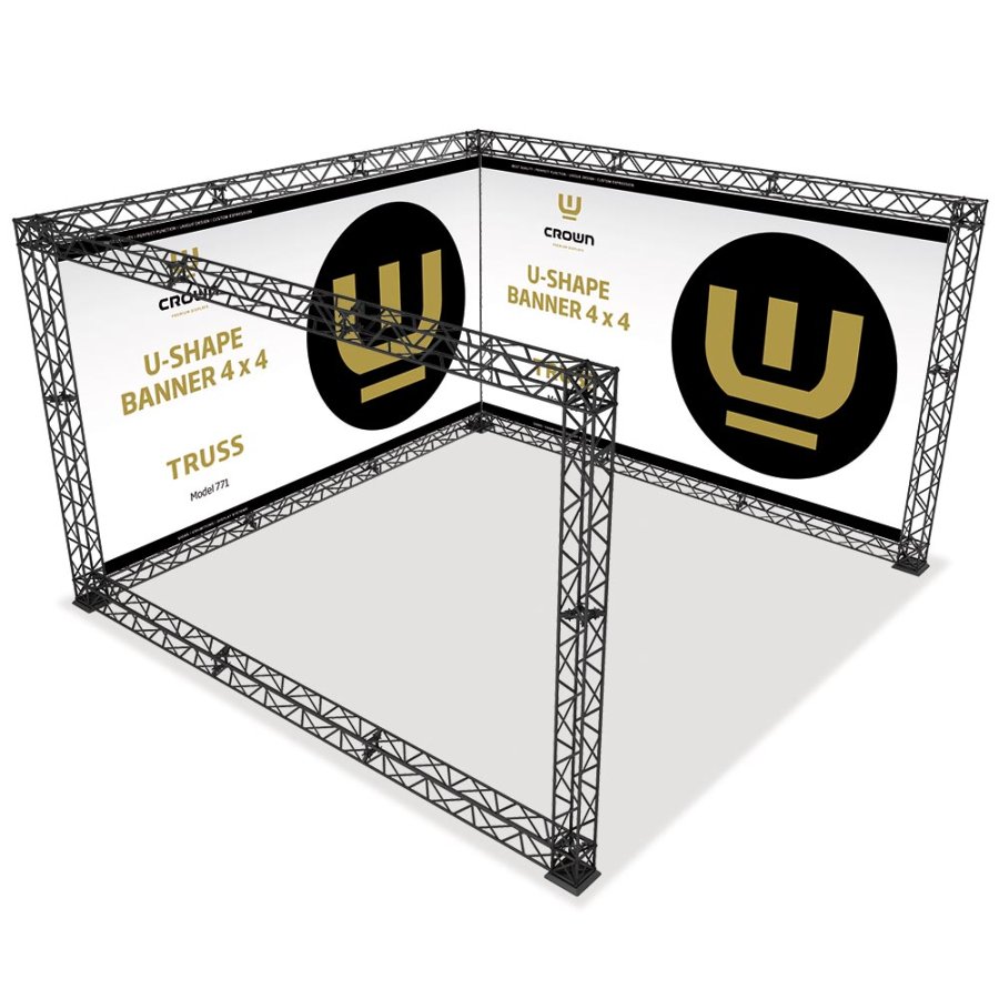Crown Truss 15 Messewand U-Form 4 x 4 m - schwarz