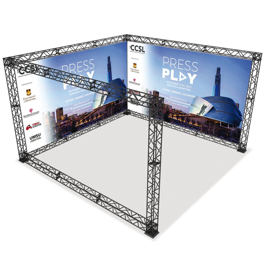 Crown Truss 15 Messewand U-Form 4 x 4 m - schwarz