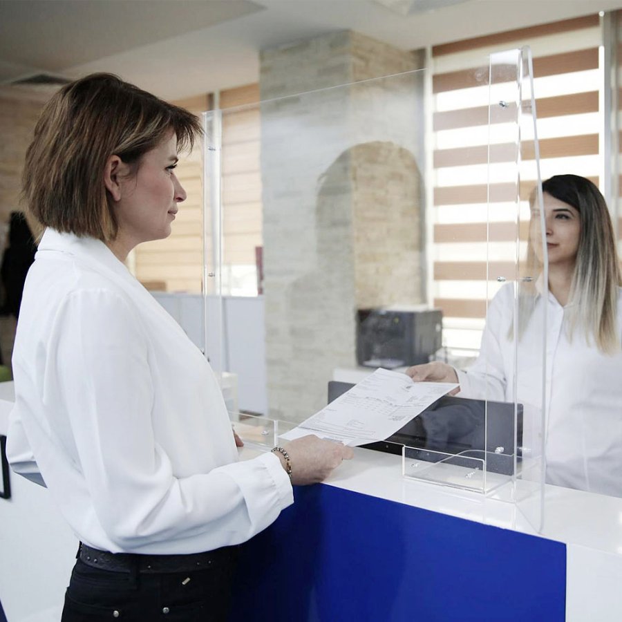 Hygieneabschirmung f&uuml;r Tisch, 90 x 65 cm