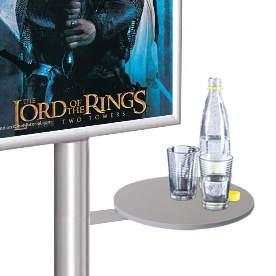 Handdesinfektionsst&auml;nder mit Ablage und A3-Klapprahmen