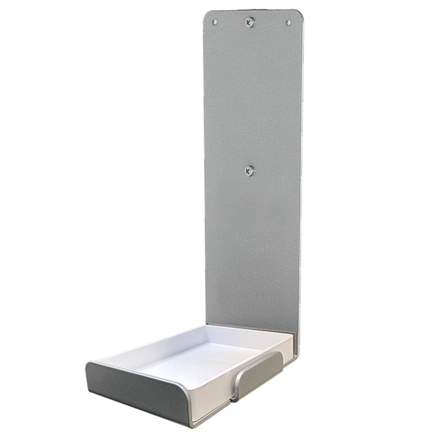 Halter mit Tropfschale aus wei&szlig;em Acryl