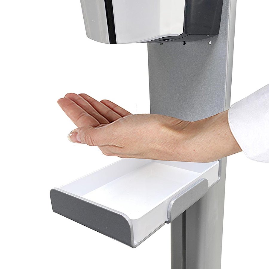 Halter mit Tropfschale aus wei&szlig;em Acryl