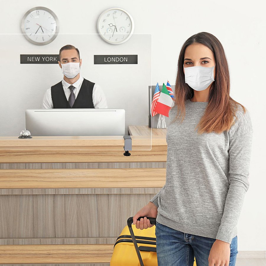 Kantenklemmen-Set f&uuml;r Hygieneabschirmung Tisch, 2-tlg