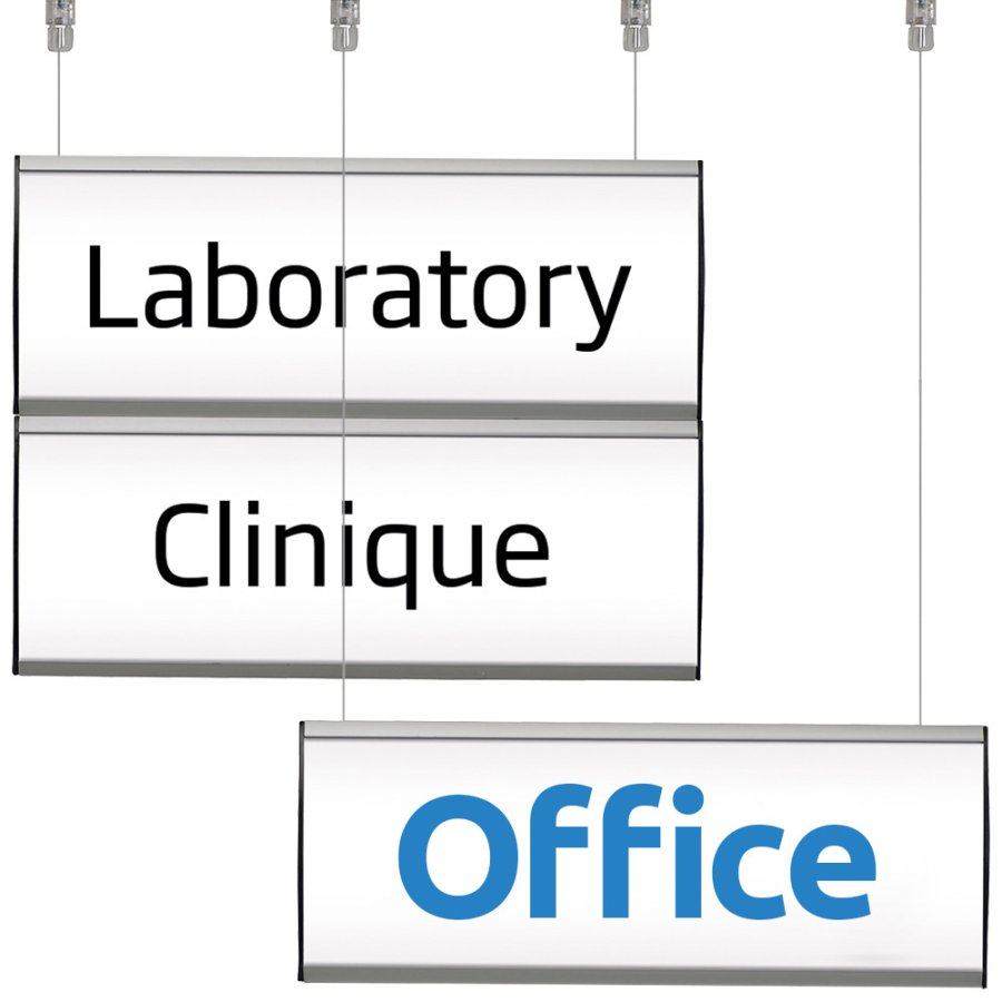 Doppelseitiges H&auml;ngeschild, 1 Lage - 50x10,5 cm