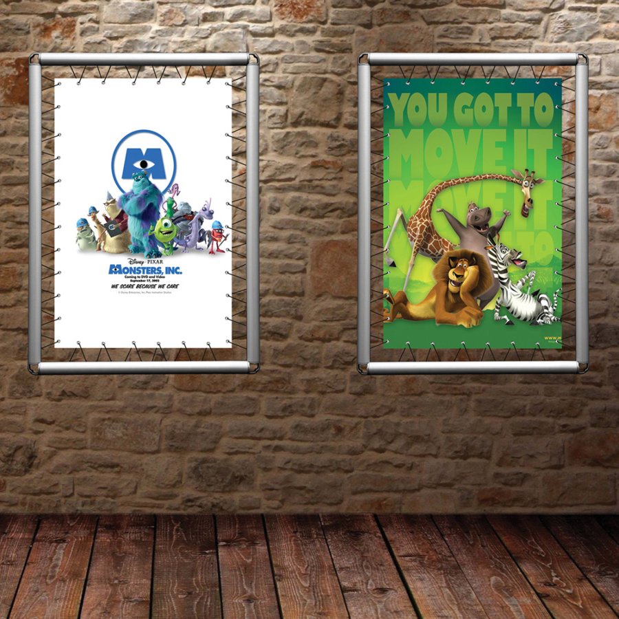 Omni-Bannerrahmen, 100 x 150 cm. inkl. Haken mit Gummi