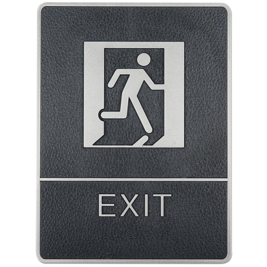 Symbol, T&uuml;rschild, Mit, Blindenschrift - Exit