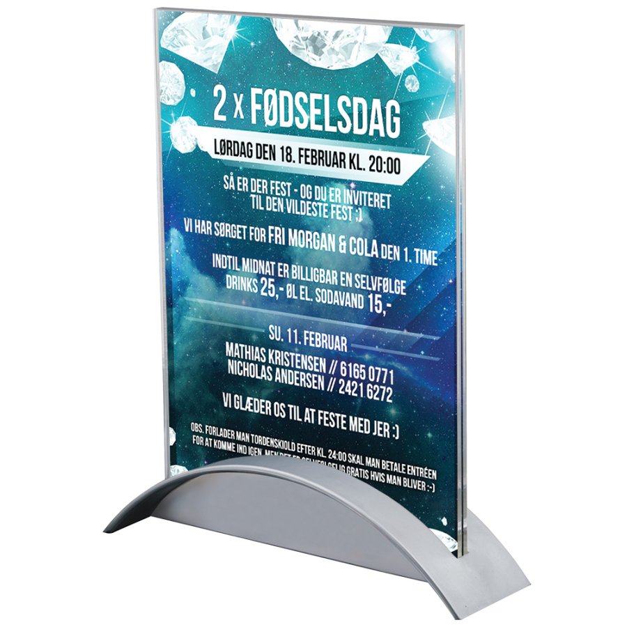 Rocket-Men&uuml;kartenhalter vertikal - A5 - 14,8 x 21 cm - grau