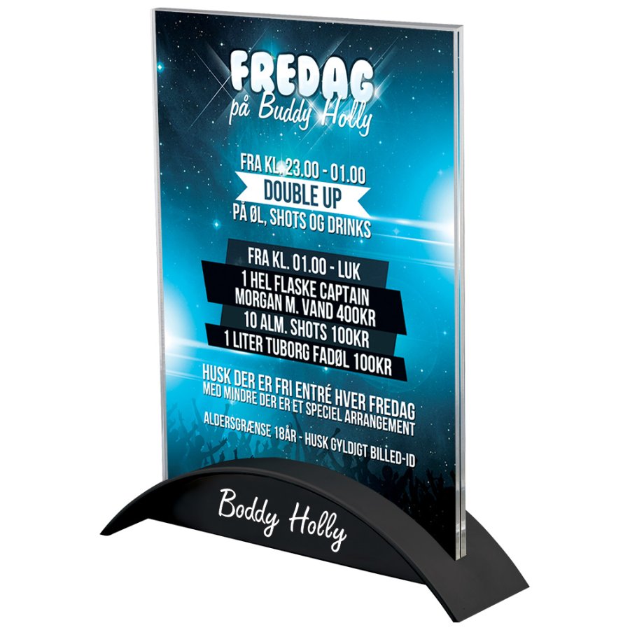 Rocket-Men&uuml;kartenhalter vertikal - A5 - 14,8 x 21 cm - schwarz