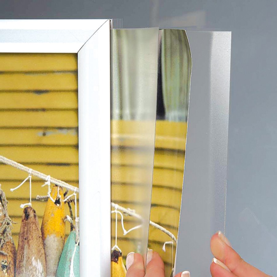 Slide-in Rahmen doppelseitig vertikal - 25mm - 50x70 cm - Silber