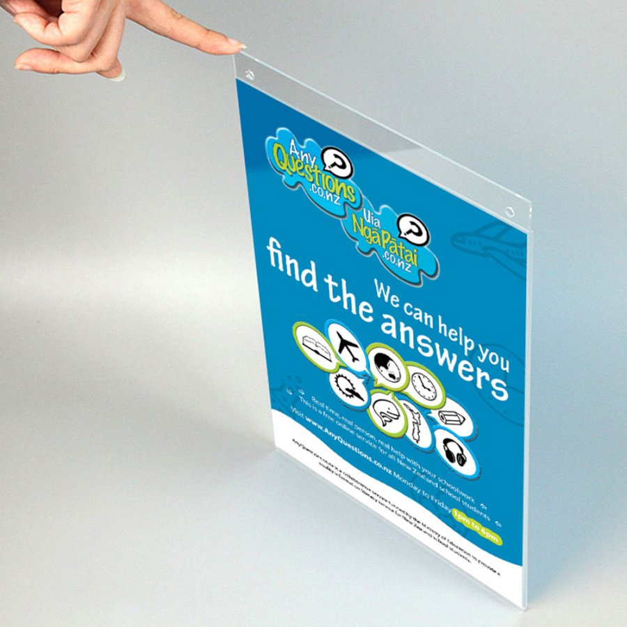 Posterleiste aus Acryl mit L&ouml;chern, vertikal, A3