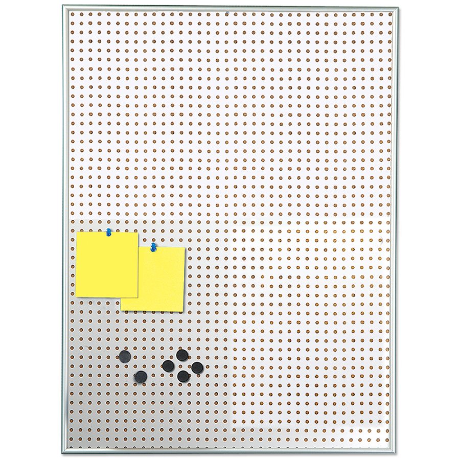 Pinnwand, R&uuml;ckwand aus Kork und Stahl, Silber, 9 mm Aluminiumrahmen, 9 x A4