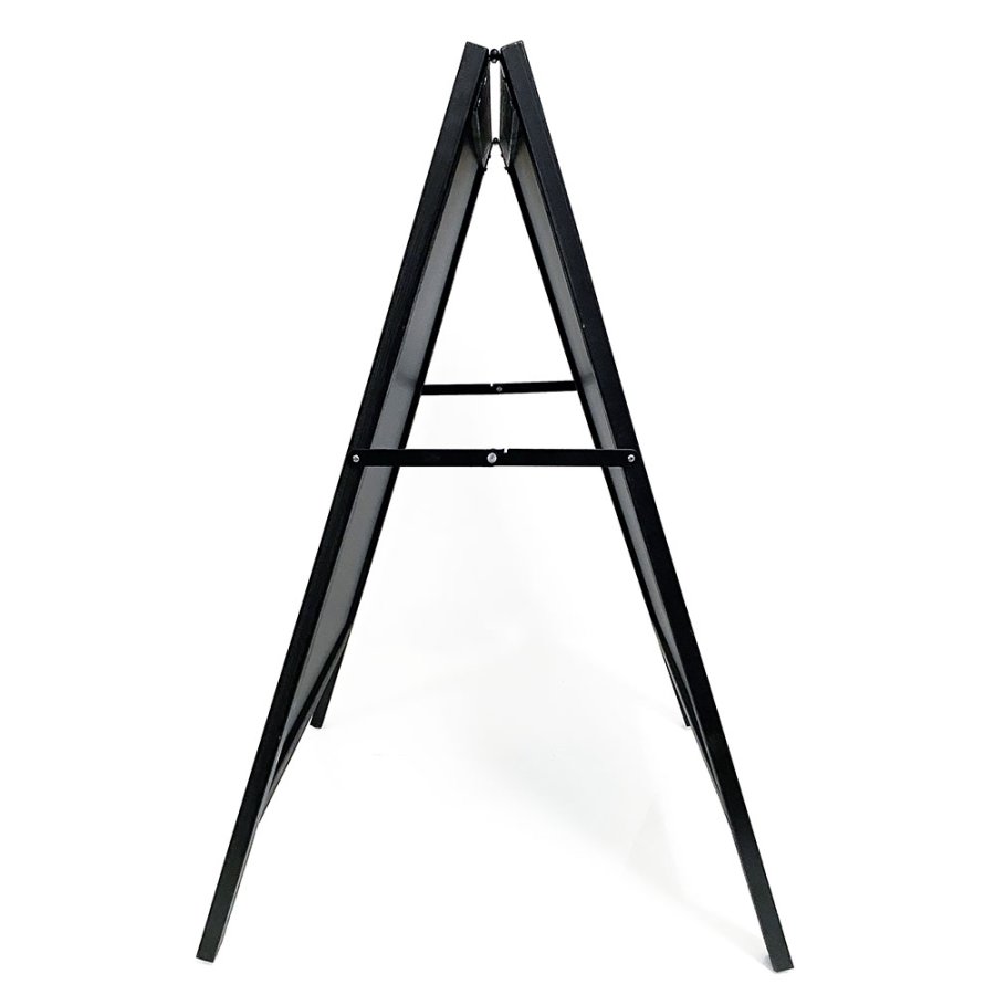 Wooden Kreidetafel Kundenstopper aus Holz mit Stahlbrett 59x78cm - schwarz gebeizte Buche