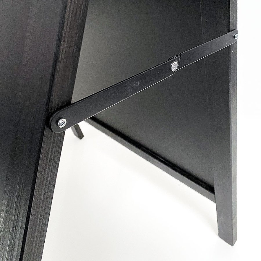 Wooden Kreidetafel Kundenstopper aus Holz mit Stahlbrett 59x78cm - schwarz gebeizte Buche