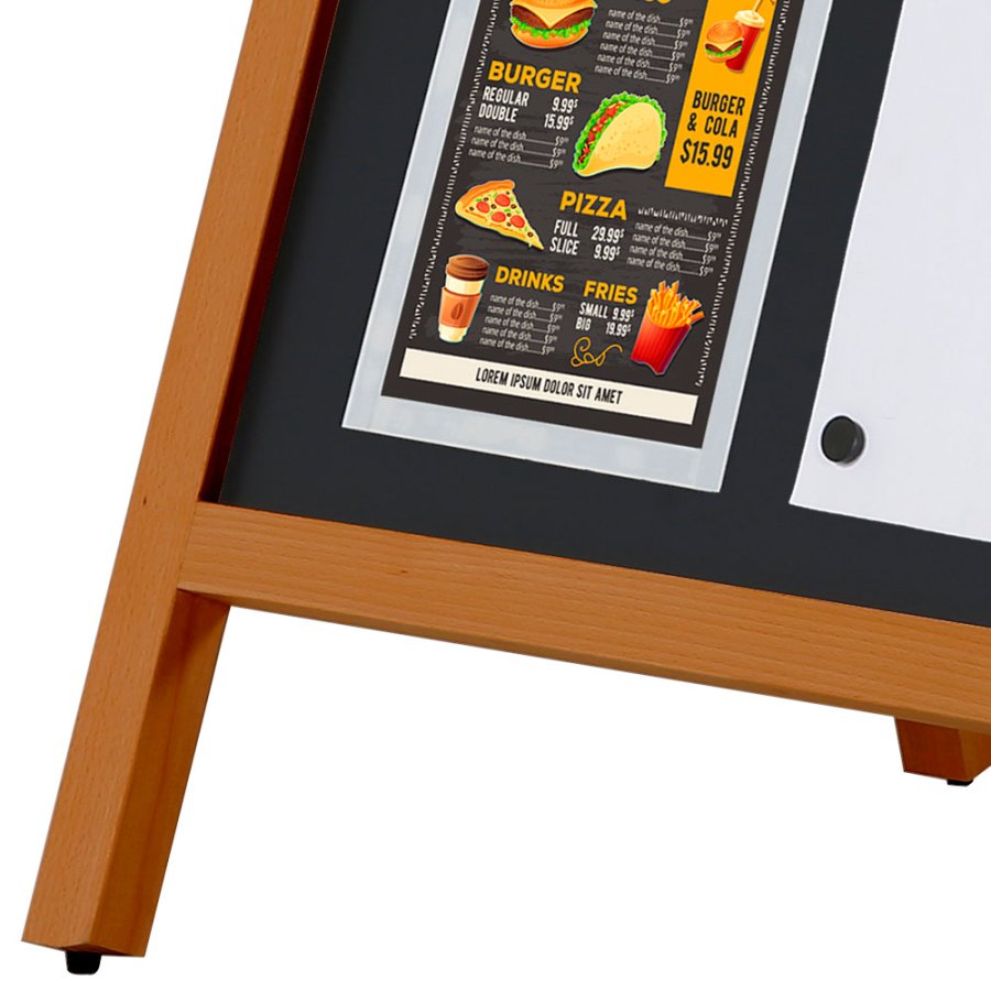 Wooden Kreidetafelschild Bow, dunkles Holz, Tafel 59 x 78 cm