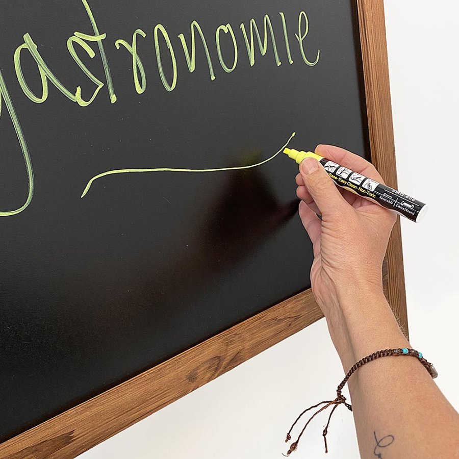 Kundenstopper, Kreidetafel, einschlie&szlig;lich Markierungen, 53 x 67 cm, Dunkel gef&auml;rbt