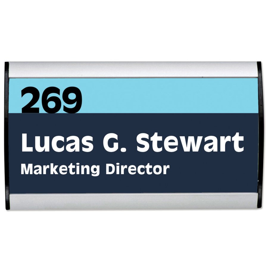 T&uuml;rschild/Wandschild zur Systematisierung, silber - 7,4x50cm