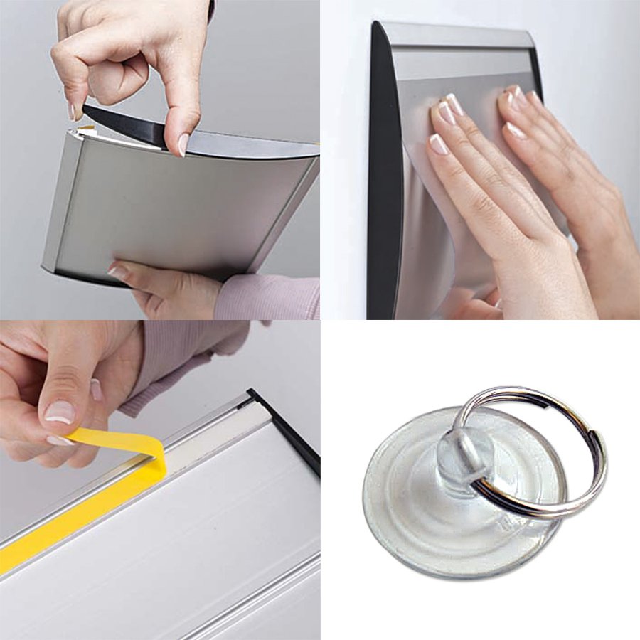 T&uuml;rschild/Wandschild zur Systematisierung, silber - 14,8x30cm