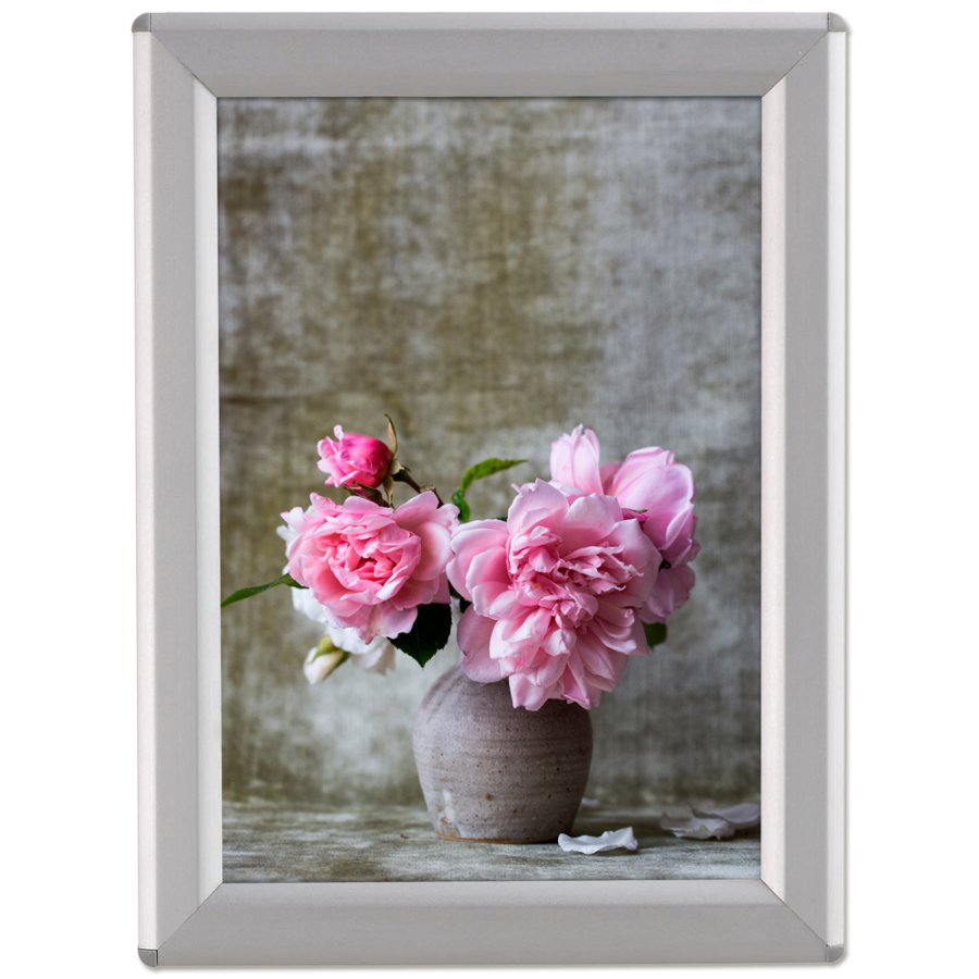 Opti Klapprahmen mit 14mm Aluminiumprofil, Silber - A4