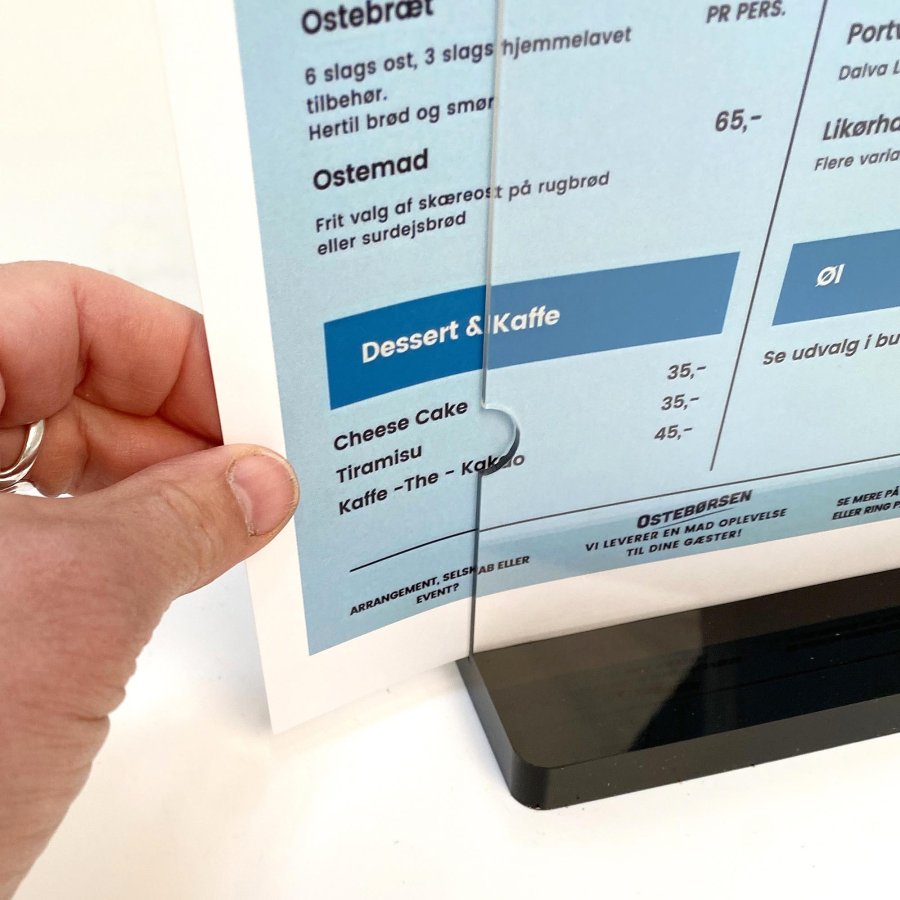 Black Bottom Men&uuml;kartenhalter vertikal - M65-Flyer - 9,9 x 21 cm - schwarz