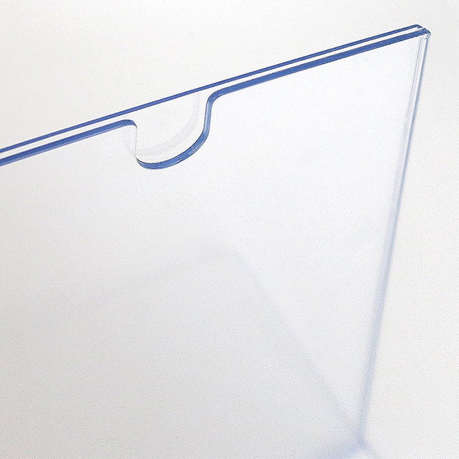 L - Men&uuml;kartenhalter A4, mit Einschub oben - Halter f&uuml;r Visitenkarten