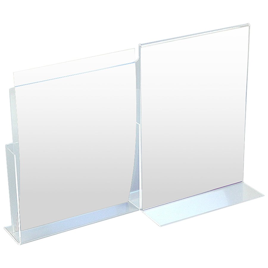 L - Men&uuml;kartenhalter A4 mit Halterung f&uuml;r A4-Brosch&uuml;ren vertikal