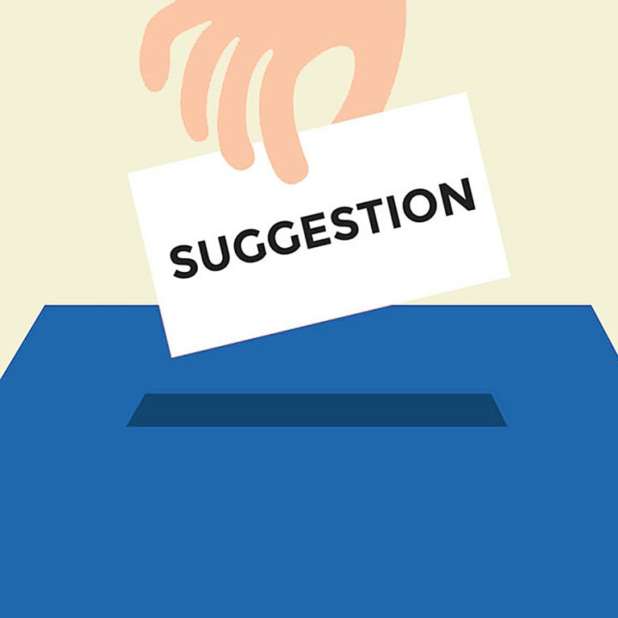 Vorschlagsbox mit A4 Infodisplay und M65 Brosch&uuml;renhalter, Acryl, Schwarz