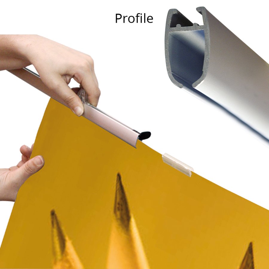 Posteraufh&auml;nger, Profile Double, 20 mm Aluminiumprofil, 30 cm
