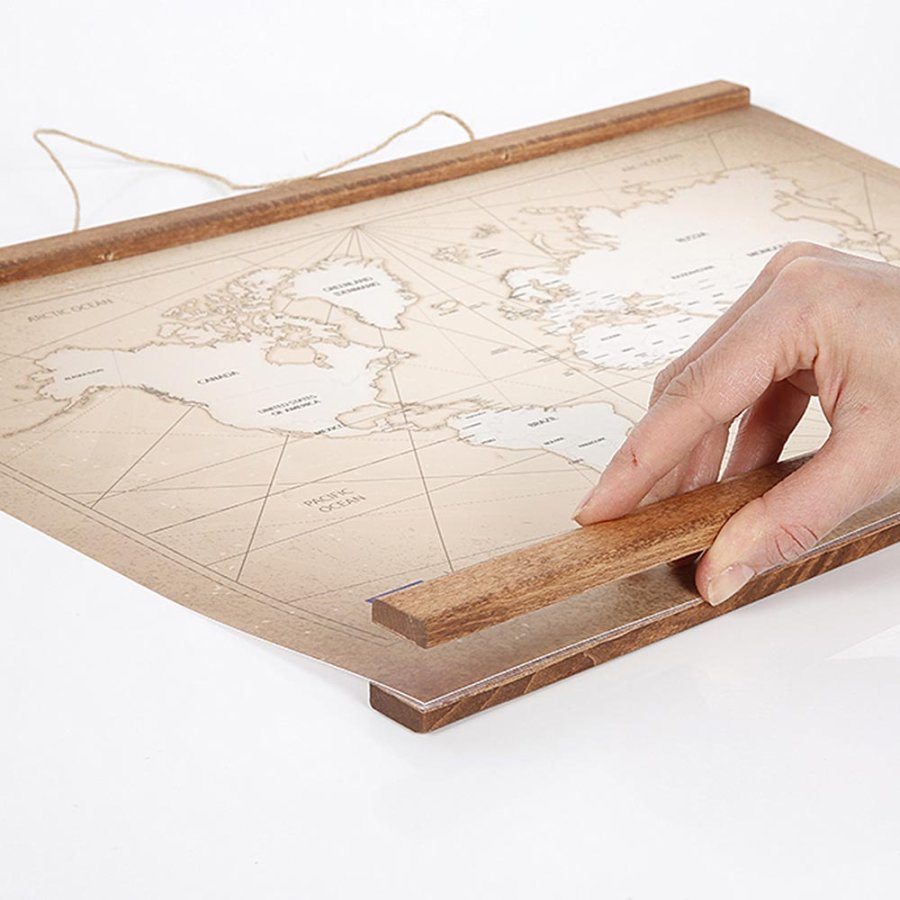 Wooden Posterleiste aus dunkler Buche magnetisch Satz  - 60 cm Set