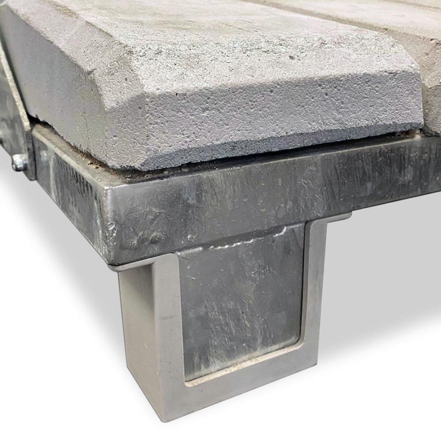 Schwerer Outdoor Kundenstopper mit Betonfu&szlig;, silver - 100x140 cm